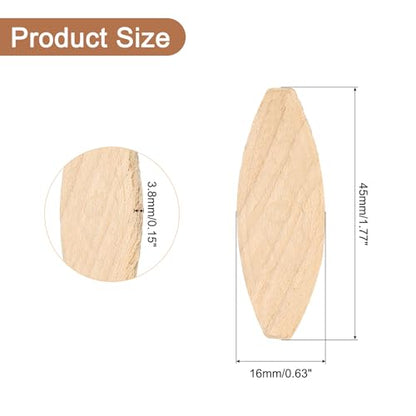 uxcell 50Pcs Wood Joiner Biscuits, 45x16x3.8mm Woodworking Biscuits, Wood Board Docking Tool Joiner Accessories for Carpenters and DIY Projects - size: 45x16x3.8mm