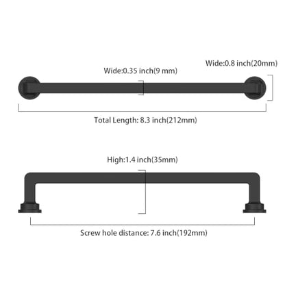 10 Pack 7.5 Inch Matte Black Cabinet Pulls, Kitchen Hardware - color: Matte Black, size: 7.5" Hole Center