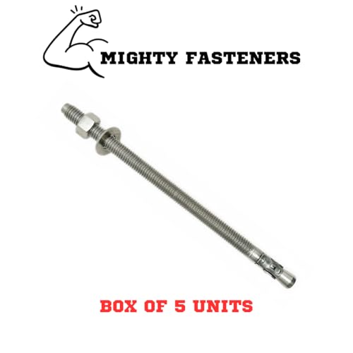 Mighty Fasteners 304 Stainless Steel Wedge Anchors 1/2" X 9" - 5 Pack - size: 1/2" X 9"