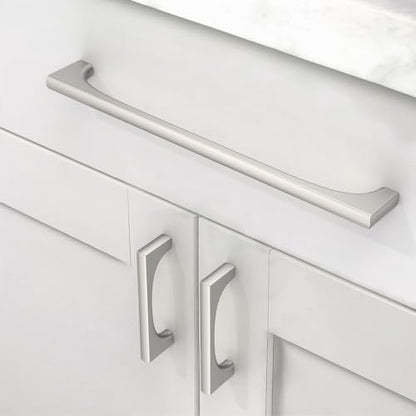 Asidrama 10 Pack 7.5 Inch(192mm) Brushed Satin Nickel Cabinet pulls Kitchen Cabinet Handles, Cabinet Pulls Kitchen Cabinet Hardware for Cupboard Drawer Pulls 2321 - color: Brushed Satin Nickel, size: 7.5" Hole Center, style: 10 Pack