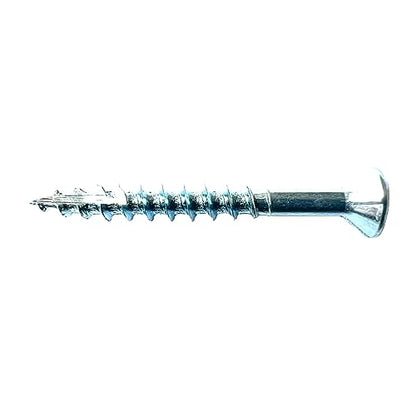 Wood Screws #8 x 1-1/2 in Type 17 Point w/Nibs Particle Board Screws 120 PCS Flat Head Steel Zinc Coated Wood Screws Great for Particle Board, MDF, Cabinet Hinges, Furniture, Woodworking