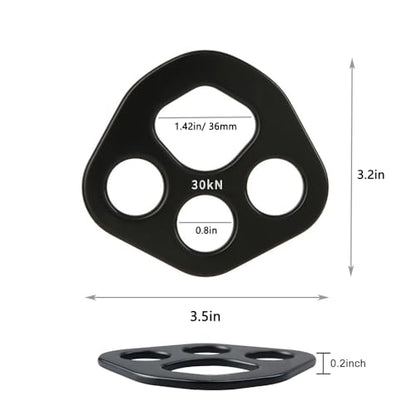 Rigging Plate 30KN Aluminum Force Divider Plate Bear Anchor for Dance Yoga - color: Black