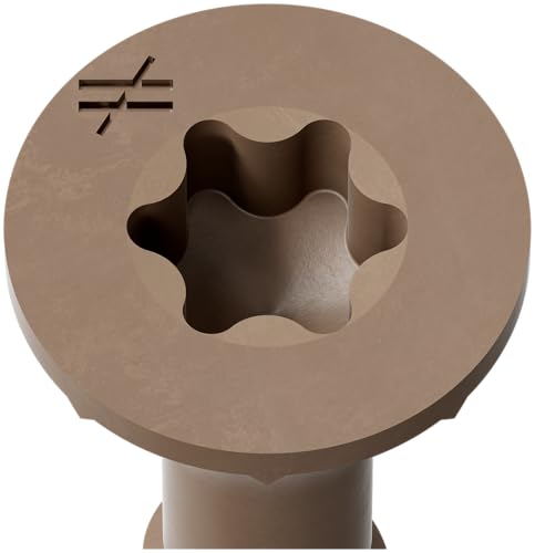 Simpson Strong-Tie DSVT212S Deck-Drive DSV Wood Screw (Collated) - #10 x 2-1/2 in. T-25 6-Lobe, Rimmed Flat Head, Quik Guard Coating, Low-Torque Threads, Tan (1000-Qty)
