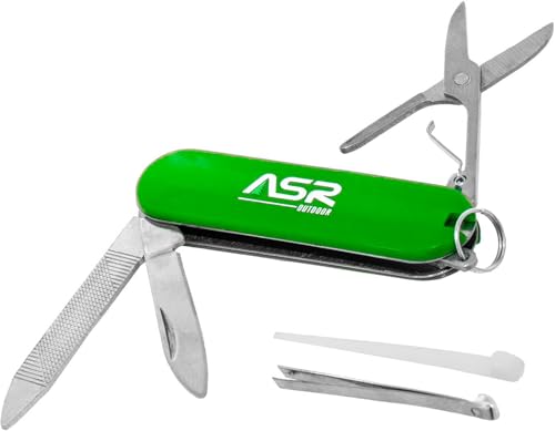 ASR Outdoor Mini EDC Small Pocket Knife Multi Tool - LOGO (Green) - color: Green