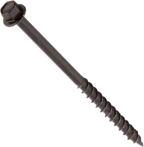 Power Pro Landscape Screws, 1/4in x 4in, 50 Pack, Black - size: 1/4" x 4"