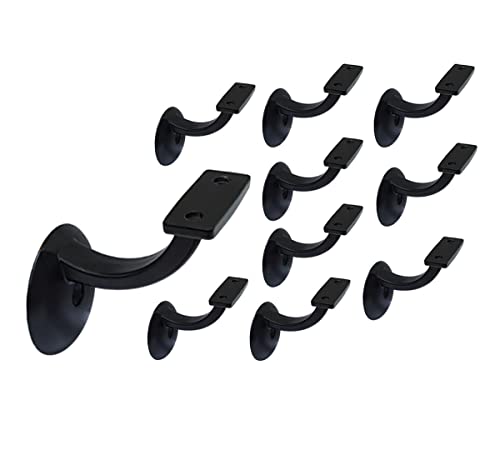 QCAA Heavy Duty Zinc Die Cast Handrail Bracket, Powder Coated, Matte Black, 10 Pack, Made in Taiwan - color: Matte Black, size: 10 Pack