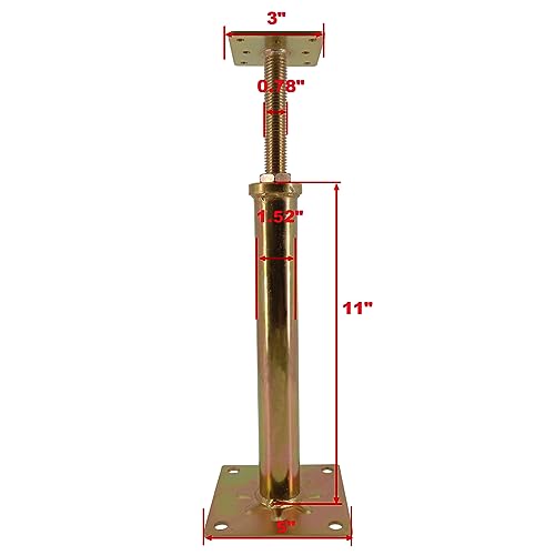 6 PCS House Floor Jacks Post Pole for Leveling, 11" - 16" Height Range, 6 ton Min and Max Height Capacity, Galvanized, 6 Pack - size: 11-16 inch