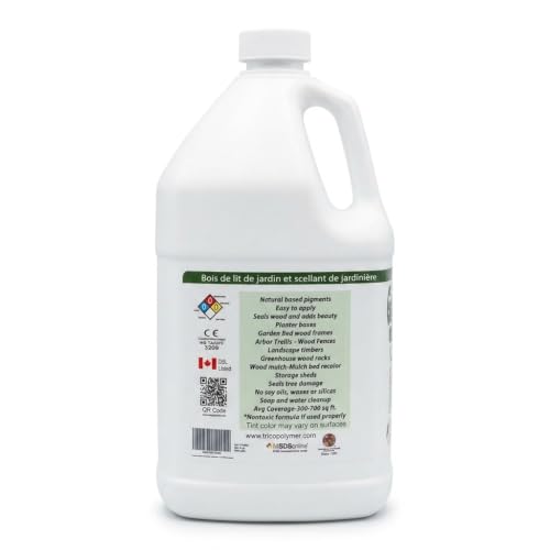 Garden-Seal Non-Toxic Wood Sealant, 1 Gallon | Raised Garden Beds, Planters & Pet Areas | Plant-Safe, Zero VOC, Clear | Waterproof Outdoor Wood Sealer | 30-Year Formula, Made in USA