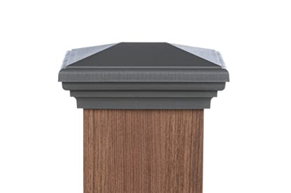 4x6 Post Cap | Gray New England Pyramid Square Top for Pressure Treated Post (3.5"x5.5") Fences, Decks & Mailboxes by Atlanta Post Caps - color: Gray, size: 4x6 standard (3.5"x5.5")