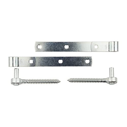 National Hardware Screw Hooks and Strap Hinges, 10", 2-Pack, Zinc Plated - size: 10 Inch