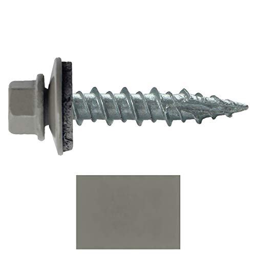 10 x 1 Clay Metal Roofing Screws - Hex Washer Head- Self-Starting/Tapping - EPDM Washer. 1 Bag - 250 Screws - color: CLAY, size: 1"