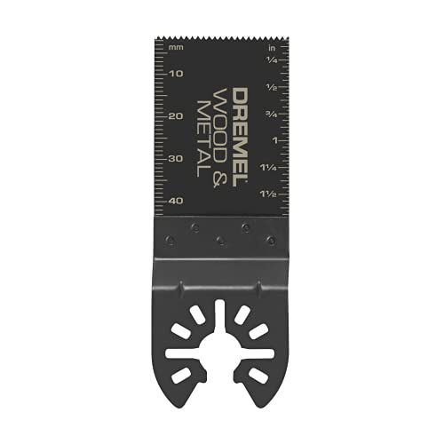 Dremel MM482 Bi-Metal Flush Cut Oscillating Multitool Blade, Ideal for Wood and Metal Cutting Applications - Universal Quick-Fit Interface Fits Bosch, Makita, Milwaukee, and Rockwell - style: 1-Pack