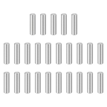 HARFINGTON 25pcs Dowel Pins, M4 x 15mm 304 Stainless Steel Cylindrical Shelf Support Peg Pin Rod Fasten Elements for Metal Devices Wood Furniture DIY Installation, Silver - size: M4 x 15mm