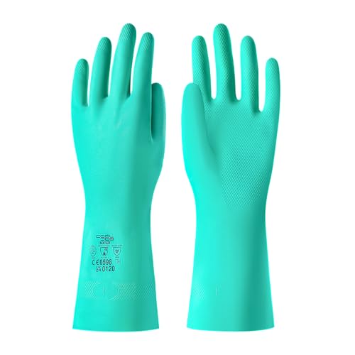 COOLJOB 18 Mil Chemical Resistant Nitrile Gloves 13" Long, Resist Household Acid, Alkali, Solvent and Oil, Latex Rubber Free - size: X-Large, style: Pack of 1