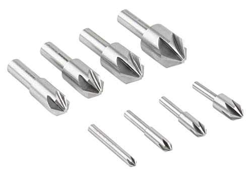 Accusize Industrial Tools 82 Degree 6 Flute H.S.S. Machine Countersink, 8 Pcs, Precision Ground, 0206-1018 - size: 82°