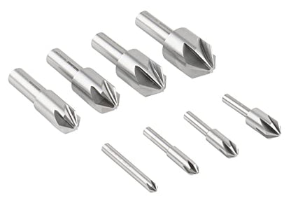 Accusize Industrial Tools 82 Degree 6 Flute H.S.S. Machine Countersink, 8 Pcs, Precision Ground, 0206-1018 - size: 82°