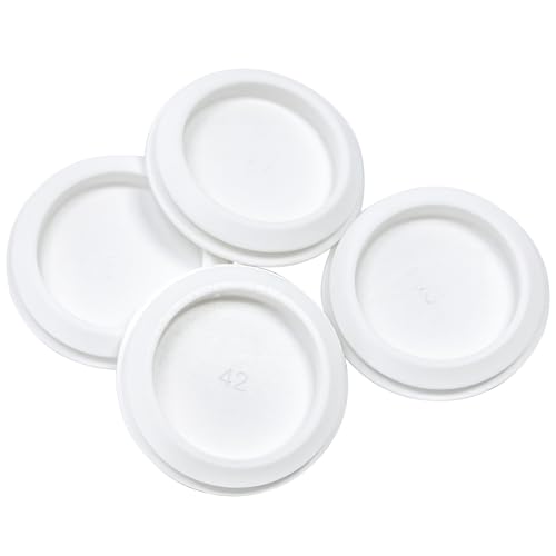 4 Pcs 42 mm Silicone Rubber Plugs for 42 mm (1-5/8") Round Holes - color: White, size: DH:1-5/8"(42mm)