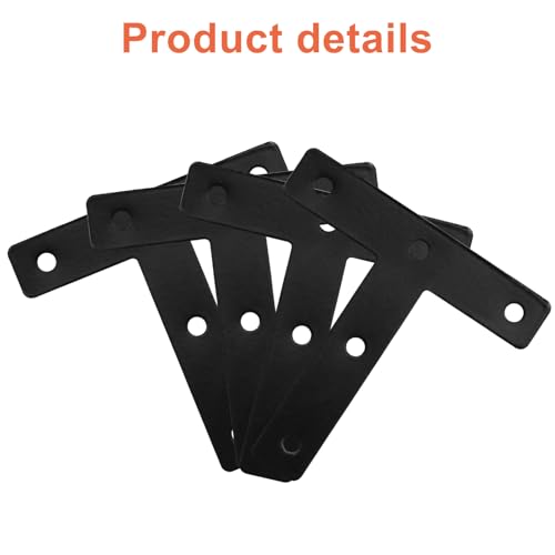 Bivethoi T Shape Flat Mending Plates, 80 x 80mm (3.15" x 3.15"), Black - size: 80x80mm/3.15"x3.15", style: T shape