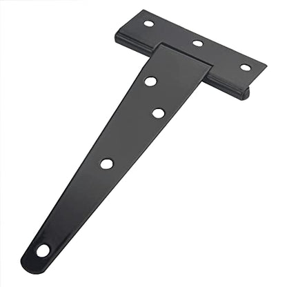 6Pack 5Inch Black T-Strap Heavy Duty Barn Gate Hinges for Shed Doors, Barn Doors, Vents, etc. - size: 5 Inch