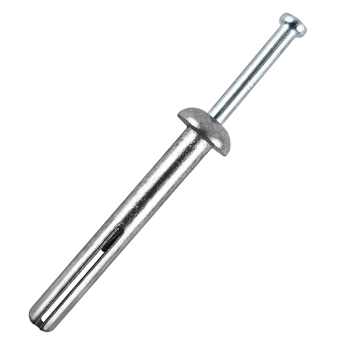 1/4" x 2"Hammer Drive Nail-in Anchors 30 Pack – Cement Wall Anchors for Concrete Brick Block – Zinc Plated Masonry Fasteners for Electrical Boxes, Brackets, Frames - size: 1/4x2"