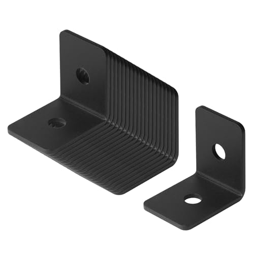 20 PCS 1-1/2" Black L Bracket, Pergola Rafter Clips, 11 Gauge (Pack of 2) - size: 1-1/2" x 2" x 2" (Pack of 2)
