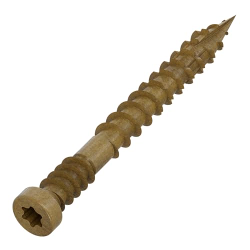 Simpson Strong-Tie FT07112R100 Finish Trim Screw — #7 x 1-1/2 in. T10, Trim-Head, Quik Guard, Tan (100-Qty)