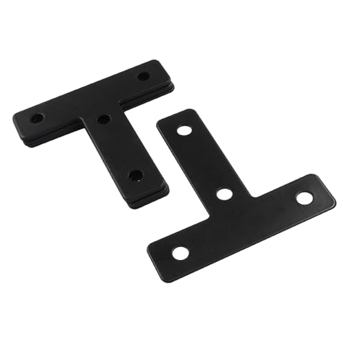 Bivethoi T Shape Flat Mending Plates, 60 x 60mm (2.36" x 2.36"), Black - size: 60x60mm/2.36"x2.36", style: T shape