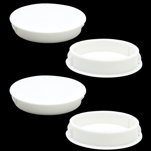 EASYEAH 4PCS 2"(50mm) White Plastic Hole Plugs, Screw Hole Plugs - size: 2"/50mm