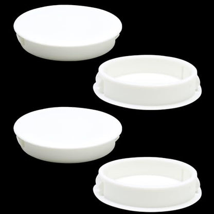 EASYEAH 4PCS 2"(50mm) White Plastic Hole Plugs, Screw Hole Plugs - size: 2"/50mm