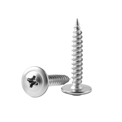 #8×3/4'' (100 Pack) Truss Head Wood Screws Quick Metal Self-Tapping Screws 410 Stainless Steel - size: #8×3/4''
