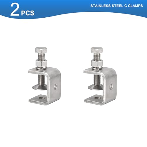 2 Pack 304 Stainless Steel C Clamps with 30mm/1.18" Stable Wide Jaw Opening Tiger Clamp for Woodworking Welding Construction Household Mount - size: 30mm/1.18"