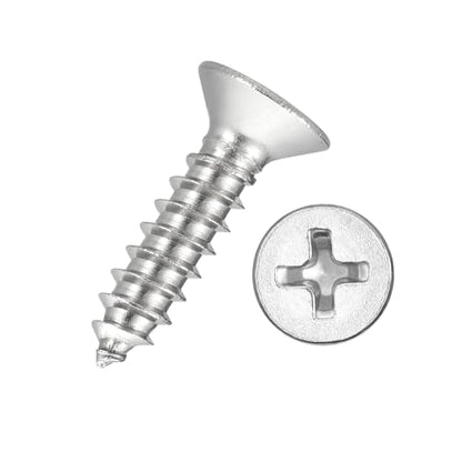 20pcs Phillips Wood Screws #10x3/4 304 Stainless Steel Silver - color: Silver, size: #10x3/4"