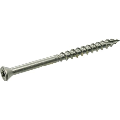 Grip-Rite PrimeGuard Max Deck Screws for Outdoor Projects - Hand Drive Trim Head Wood Screws - T-17 Star Drive - 316 Stainless Steel - 7 x 2-1/4" - 1 Lb - MAXS214TH3161