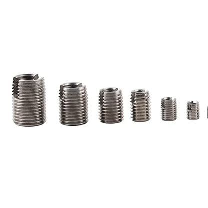 50 Pcs Threaded Inserts, Stainless Steel Inner Thread, self Tapping Insert Set with Storage Box, M3/M4/M5/M6/M8/M10/M12/M14/M16