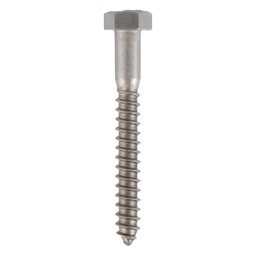 3/8 x 3-1/2 Stainless Lag Bolt (25-Pack) 18-8 Stainless Steel, Heavy Duty Hex Wood Lag Screw, ASME B18.2.1 Commercial/Industrial Grade by Makers Bolt - size: 3/8 x 3-1/2 (25 pack)