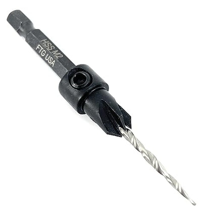 FTG USA #4 (7/64") Countersink Drill Bit for Wood with Tapered Drill Bit - size: #4, style: w/o Depth Stop