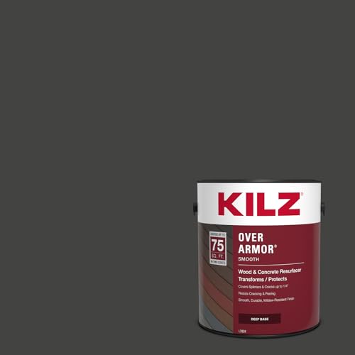 KILZ Over Armor Smooth Solid Coating Resurfacer, Black Olive, 1 Gallon - color: Black Olive, style: Smooth