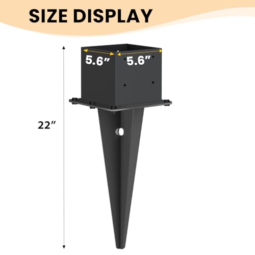 1 Pcs 22-inch 6"x 6" Fence Post Anchor Ground Spike(Internal 5.6"x5.6") - size: 1, style: 6"x 6"