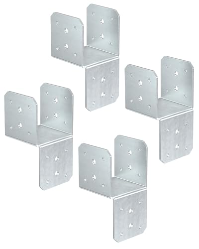 4 Pack Galvanized Joist Hanger Brarket, 4 x4 Brackets for Wood - color: Galvanized-4 Pcs