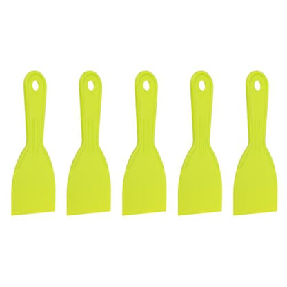 HARFINGTON 5pcs Putty Knife Scraper 3" Width Flexible Plastic Yellow - color: Yellow, size: 3"