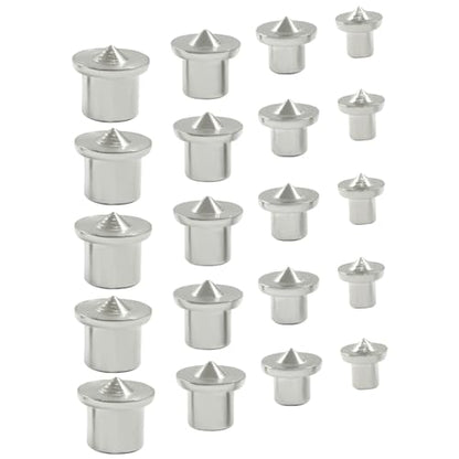 20 Pcs Dowel and Tenon Center Transfer Plugs, 4 Sizes Silver - size: 1/4" 5/16" 3/8" 1/2" Silver