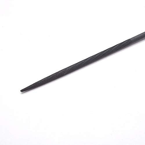 Utoolmart Carbon Steel Needle File, 10-Pieces Mini Steel Needle File Set, 3mm x 140mm Round Files Tools with Plastic Handle, for Metal Glass Stone with Fine Sanding - size: 140mm