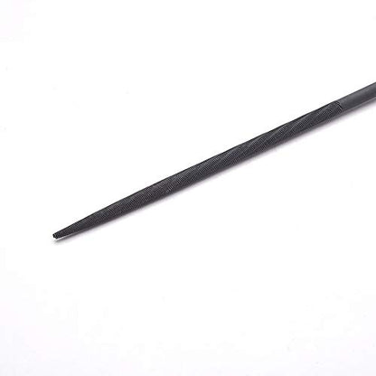 Utoolmart Carbon Steel Needle File, 10-Pieces Mini Steel Needle File Set, 3mm x 140mm Round Files Tools with Plastic Handle, for Metal Glass Stone with Fine Sanding - size: 140mm