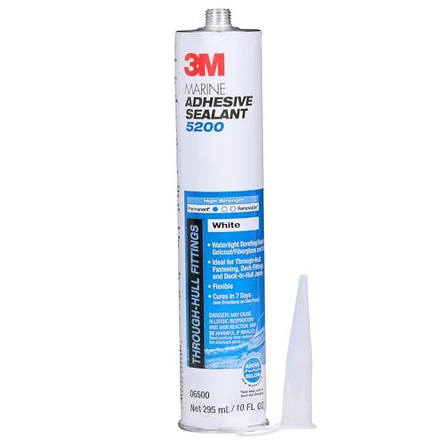 3M Marine Adhesive Sealant 5200, White, 10 fl oz Cartridge with Nozzle - color: White, size: 10 fl oz