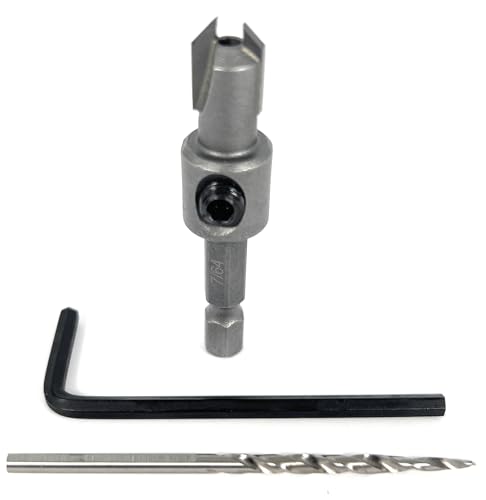 FTG USA #4 (7/64") TCT Tapered Wood Countersink Bit, Standard Flute - size: #4, style: Standard Flute w/o Depth Stop