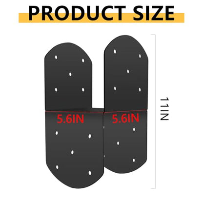 4 Pcs 6"x 6" Deck Post Caps Tie Brackets|Ineer Size(5.6"x 5.6") - size: 6"x 6" - 4 Pieces, style: Deck Post Caps Tie Brackets