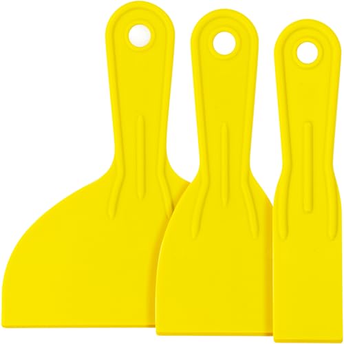 SteadMax 3 Plastic Putty Knives, 1.5-3-6 in Paint Scraper Set