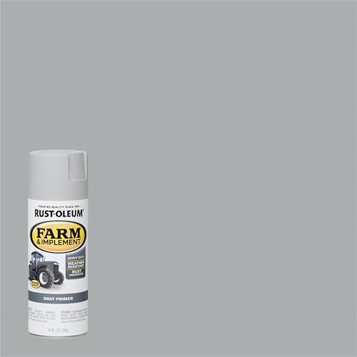 Rust-Oleum Farm & Implement Gray Primer Spray Paint - color: Gray Primer, size: 12 Ounce (Pack of 6)