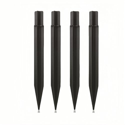 8.25" Reinforced ABS Plastic Solar Ground Spikes - Durable Solar Light Replacement Stakes for Garden, Pathway, Deck, Camping, Christmas Lights (Fits 0.83" Inside Diameter) (Black-4 Pack) - color: Black-4 PACK