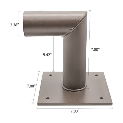 L Shape Wall Mount Bracket Tenon Adapter 2 3/8in Slip Fitter - size: 90 Degree Wall Mount Bracket